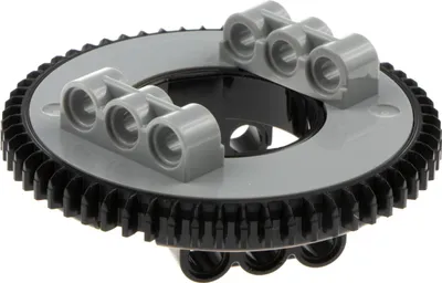 Produktbild von 1x Lego Technic Drehkranz neu-hell grau schwarz 60 Zähne 18938 18939 18939c06