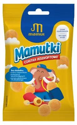 Produktbild von Mamut Mamutki Biskuitkekse ohne Zuckerzusatz, mit Süßungsmitteln, 20 g