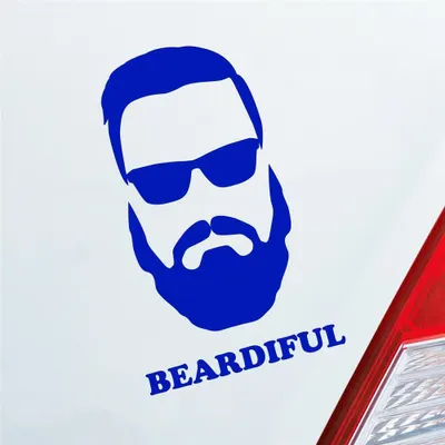Produktbild von Auto Aufkleber Beardiful Beard Bart Schön Cool Sexy Car 10x16 cm Dunkelblau Sticker Heckscheibenaufkleber