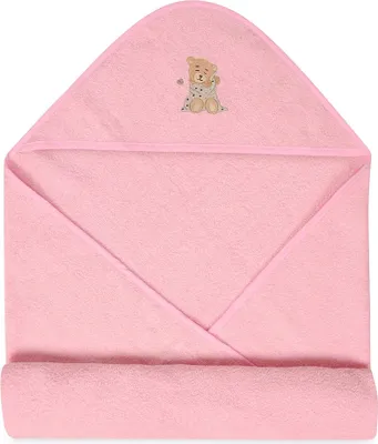 Produktbild von Handtuch, Handtuch für Kinder und Babys mit Kapuze, Baumwolle 100x100 Rosa