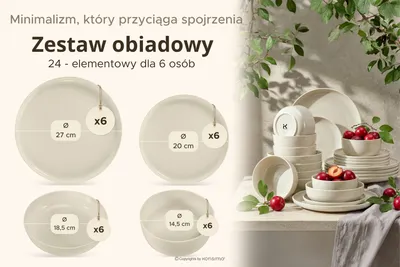 Zdjęcie produktu dla KONSIMO Komplet naczyń VICTO, wykonany w UE (24 elementy), na 6 osób, wykonany z kamionki, nadający się do mycia w zmywarce, nadający się do używania w mikrofalówce, z błyszczącą powierzchnią
