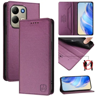 Produktbild von Lederhülle für Xiaomi Redmi 17 4G/5G Hülle Flip Brieftasche Kartenfächern Ständer Schutzhülle Lila
