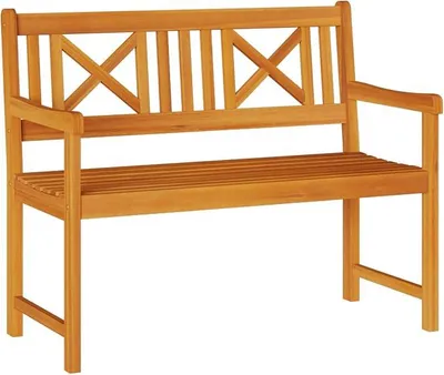 Imagen del producto de Banco de jardín de madera de acacia, color natural, 110 x 56 x 90 cm