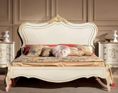 Produktbild von Casa Padrino Luxus Barock Doppelbett Weiß / Gold - Prunkvolles Massivholz Bett im Barockstil - Barock Schlafzimmer & Hotel Möbel - Luxus Qualität -  Italy