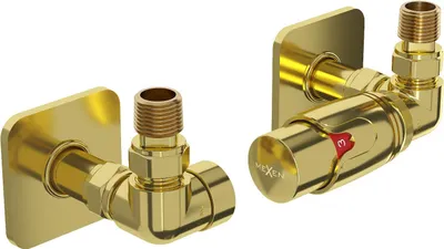 Produktbild von Mexen G00 Thermostat-Set axial mit Blende S, gold - W903-900-909-50