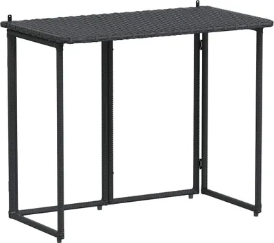 Immagine prodotto di Tavolo da Giardino Pieghevole Nero 90x51x75 cm in Polyrattan