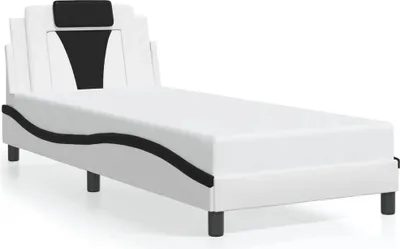 Produktbild von vidaXL Bettgestell "Viana" ohne Matratze Weiß und Schwarz 90x190 cm Kunstleder