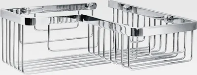 Produktbild von Eck Duschablage Gitter mit Halterungen für Badewanne und Dusche
