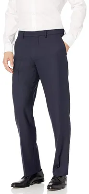 Produktbild von A. Essentials Herren Knitterfeste Stretch-Hose, Klassische Passform, Marineblau,