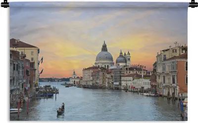 Produktbild von MuchoWow® Wandteppich Wandbehang Italien - Sonnenuntergang - Venedig 120x80 cm Tapisserie Dekoration Wandtuch - Wanddekorationen - Wandtücher