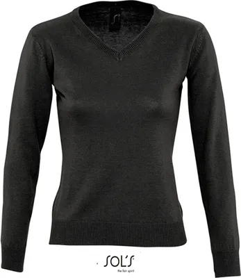 Produktbild von SOLs 90010 | Womens V Neck Sweater Galaxy - Farbe: Black - Größe: L