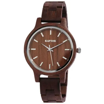 Produktbild von Raptor Damen Uhr Holz Armbanduhr braun Holzuhr RA10187-005