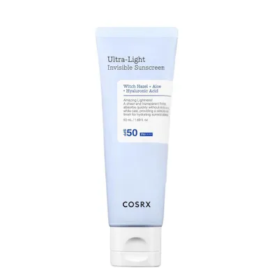 Immagine prodotto di COSRX crema solare ultra leggera invisibile SPF 50 – protezione solare trasparente con acido ialuronico, senza effetto bianco, non grassa