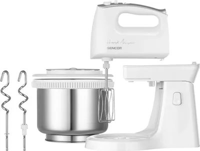 Produktbild von SENCOR SHM 6206SS Ruční šlehač s otočnou mísou, 5 rychlostní, tlačítko turbo pro maximální rychlost, příkon 500 W, maximální objem otočné mísy z nerezové oceli je 2,5 l