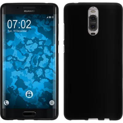 Produktbild von PhoneNatic Case kompatibel mit Huawei Mate 9 Pro - schwarz Silikon Hülle matt + 2 Schutzfolien