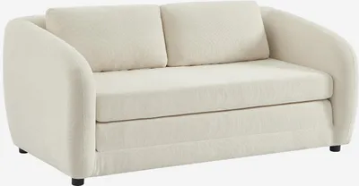Immagine prodotto di sweeek - Divano letto 2 posti in tessuto ciniglia - Bianco