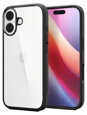 Produktbild von Spigen iPhone 17 Case Ultra Hybrid, Cover, Apple, iPhone 17, 16 cm (6.3"), Schwarz, Transparent