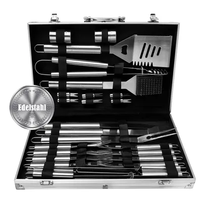 Immagine prodotto di Set di posate da barbecue LEHMANN in valigetta, set di accessori da barbecue in acciaio inossidabile da 26 pezzi, valigetta da barbecue portatile