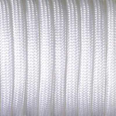 Produktbild von Paracord Seil aus Polypropylen-Polyester-Mischung in Weiß, 4 mm Durchmesser und 50 m Länge