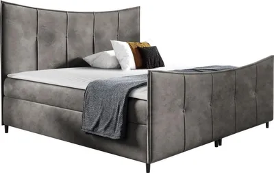 Produktbild von MIRJAN24 Boxspringbett Bergamo Lux, Doppelbett mit zwei Bettkästen für die Bettwäsche, Hauptmatratze und Topper, Kopfteil (Fresh 14, Größe: 180x200 cm)