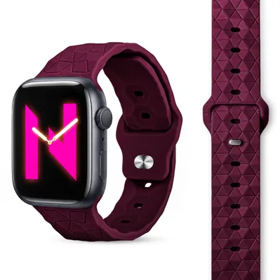 Obrázek produktu pro Hexion náramky pro Apple Watch Ultra/SE/10/9/8/7/6/5/4/3/2/1, silikonové sportovní náramky, 42/44/45/46/49 mm - vínová barva