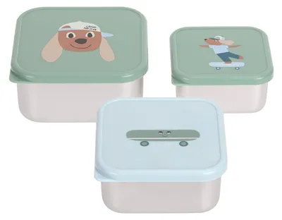 Produktbild von Lässig 3-tlg. Edelstahl-Snackboxen-Set - Tiny