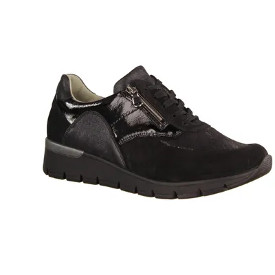 Produktbild von Waldläufer K-Ramona 626K02-001 Damen Schnürer, Schwarz, Leder, Ortho-Tritt, NEU - Damenschuhe Bequeme Schnürschuhe, Schwarz, leder/textil (denver/checkstretch/bronx t.)