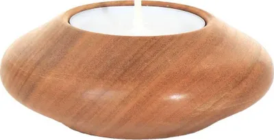 Produktbild von 3er- Set Teelichthalter aus Holz Süßkirche Deko Kerzenständer Tischdeko 36401