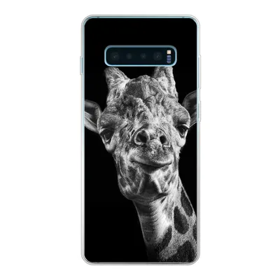 Produktbild von MuchoWow® Handyhülle Schutzhülle Hülle für Samsung Galaxy S10 Plus Giraffe - Tier - Schwarz - Weiß Silikon Softcase Handy Hülle - Schutzhülle