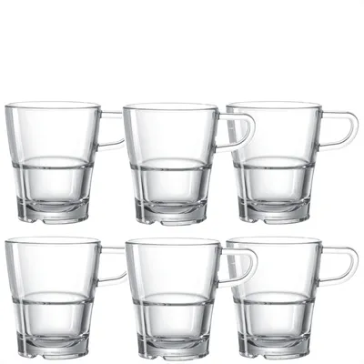 Produktbild von LEONARDO 024013 'Senso' Kaffeetasse 'Senso', 170ml, stapelbar, Glas, transparent (6er Pack)