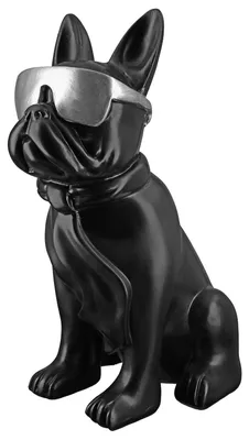 Productafbeelding van Gilde Figuur, Bulldog, "Cool Dog", kunsthars, zwart, verpakkingseenheid 1, lengte 24,5 cm, breedte 18 cm, hoogte 35 cm. Artikelnummer: 4063387371893