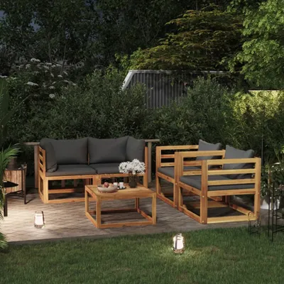 Productafbeelding van Maison Exclusive - 5-delige loungeset voor de tuin met kussens, gemaakt van massief acaciahout