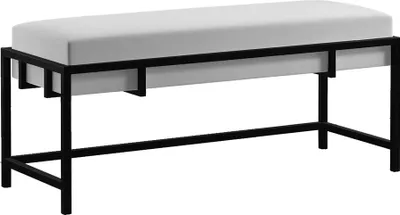 Produktbild von BETTSO Elegante Bank LAMO 100 Weiß Ecru, auf schwarzem Gestell