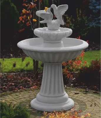 Zdjęcie produktu dla Casa Padrino Fontanna secesyjna 2 gołębie szara Ø 92 x wys. 136 cm