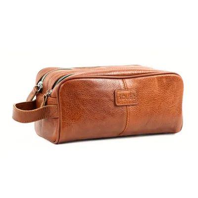 Produktbild von Elegante Herrenkosmetiktasche aus Leder, Kosmetikkoffer - SK02 Szetland Solier braun