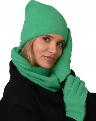 Immagine prodotto di Set da donna: berretto, sciarpa, scaldacollo e guanti - Set invernale in colori caldi
