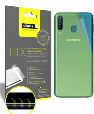 Produktbild von 2x Schutzfolie für Samsung Galaxy A40s Rückseite Folie, 100% Displayabdeckung, dipos Flex