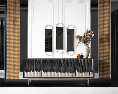 Immagine prodotto di Cassettiera nera credenza mobile in legno credenza