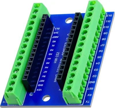 Immagine prodotto di AZ-Consegna Accessori aggiuntivi Scheda adattatore per terminali con morsetti a vite compatibile con Nano V3 e Arduino, 1x set