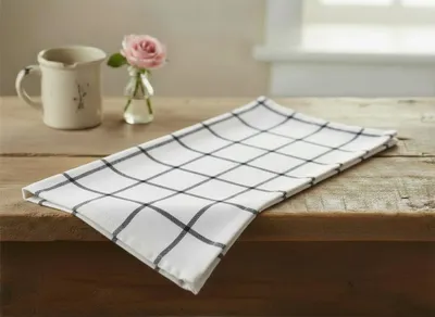 Zdjęcie produktu dla MARKIZETA KRATKA Ręcznik kuchenny, rozmiar 50x70cm, kolor czarny 007 S00020/SCI/007/050070/1