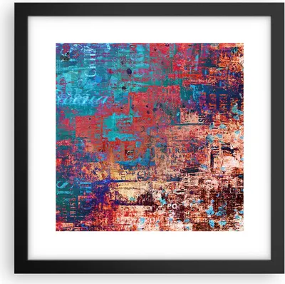 Produktbild von Gerahmtes Poster - Schwarzer Rahmen - Graffiti modern - 30x30 cm - Wand Bild - Wanddeko - Wandbilder - Kunstposter - Wandposter - Bilderrahmen - Bilder - Kunstdruck - Wandbild - P2BAC30x30-3648
