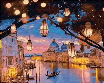 Produktbild von Malen nach Zahlen Bild Venedig, ohne Rahmen, Farben im Set enthalten