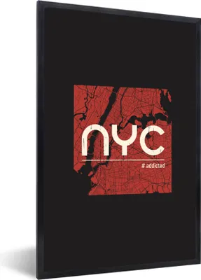 Produktbild von MuchoWow® MuchoWow® Gerahmtes Poster New York - NYC - Schwarz 40x60 cm - Poster mit zchwarzem Bilderrahmen - Papierdruck - Wandbilder