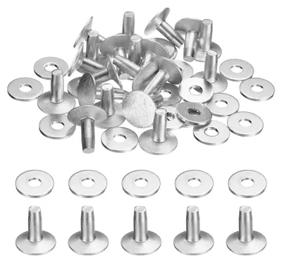 Productafbeelding van Aluminiumnieten en borgringen - set van 20 stuks - bevestigingstechniek - 12x4x10 mm, zilverkleurig