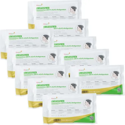 Produktbild von Hotgen CE-Zertifiziert im Softbag - Hotgen Schnelltest (1er) Selbsttest mit CE 0123 (10Stück) - Device ID: 1870 - BfArM AT120/20 - MHD 09/2025