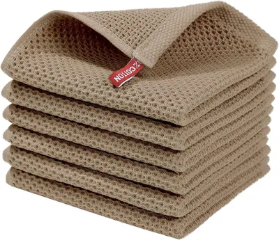 Productafbeelding van Poetsdoeken Set van 6 - Katoenen Vaatdoeken - Wasbaar en Pluisarm - Absorberend - 33x33 cm - Zacht en Duurzaam - Theedoeken