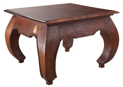 Image de MASSIVMOEBEL24 | Table basse 60x60 Acacia laqué Nougat OPIUM #612