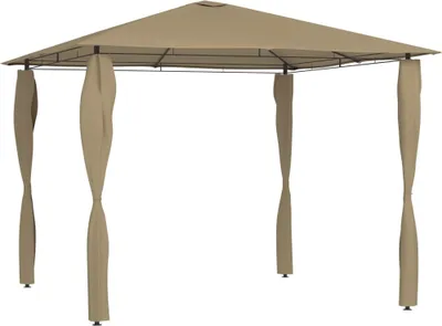 Produktbild von Pavillon mit Pfostenabdeckungen 3x3x2,6 m Taupe 160 g/m²
