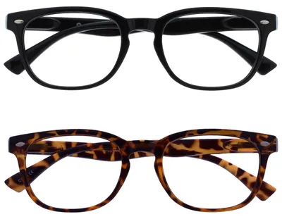 Produktbild von OPULIZE ORA Lesebrille für Damen Herren, Designer Stil, Leser mit Federscharnier, Rechteckiger Rahmen, 2er-Pack Schwarz, Braun Schildpatt +1,50