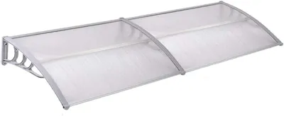 Produktbild von NAIZY Vordach für Haustür 300 x 100 cm - Transparent Polycarbonat Pultvordach Überdachung 5 mm, Grau (300 x 100 cm, Grau)